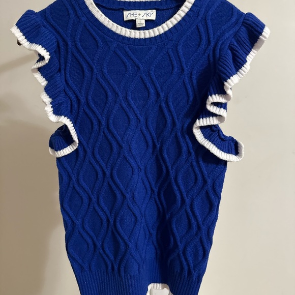 She + Sky Ruffled Sweater - Picture 4 of 7